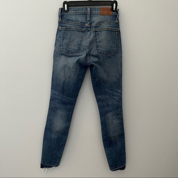 Madewell Pants Womens 25 Distressed Blue Step Hem Denim High Rise Skinny Jeans - Picture 2 of 10